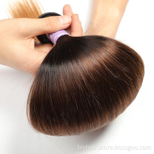 Wholesale Top Quality 8A 9A 10A Straight Bundles Hair Brazilian Ombre Brown Remy Human Hair Weave 1B/4/27 Ombre Hair Bundles